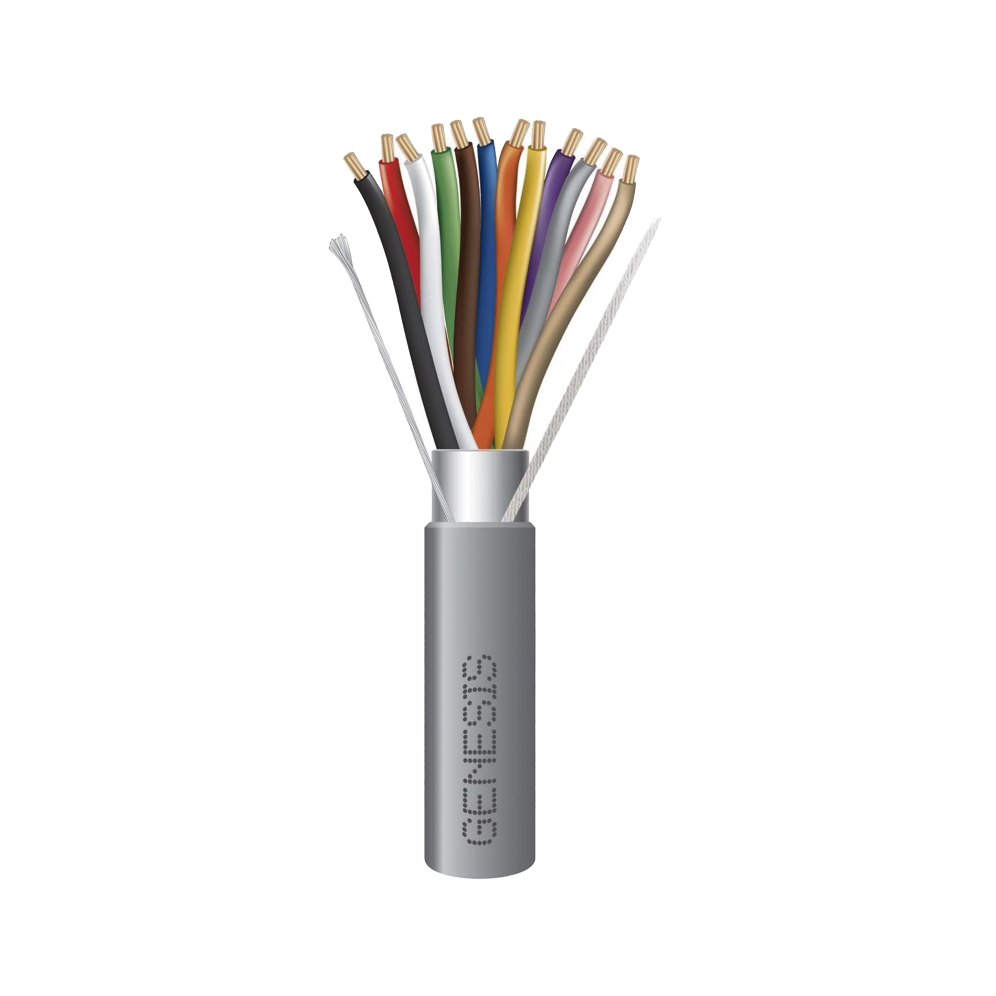 Carrete de 305 Metros (1000 Pies) / Cable de Cobre / 12 x 22 AWG / Riser / Tipo CMR CL3R FPLR / Para Interior / Color Gris / Para Aplicaciones de Alarmas de Intrusin y Automatizacin