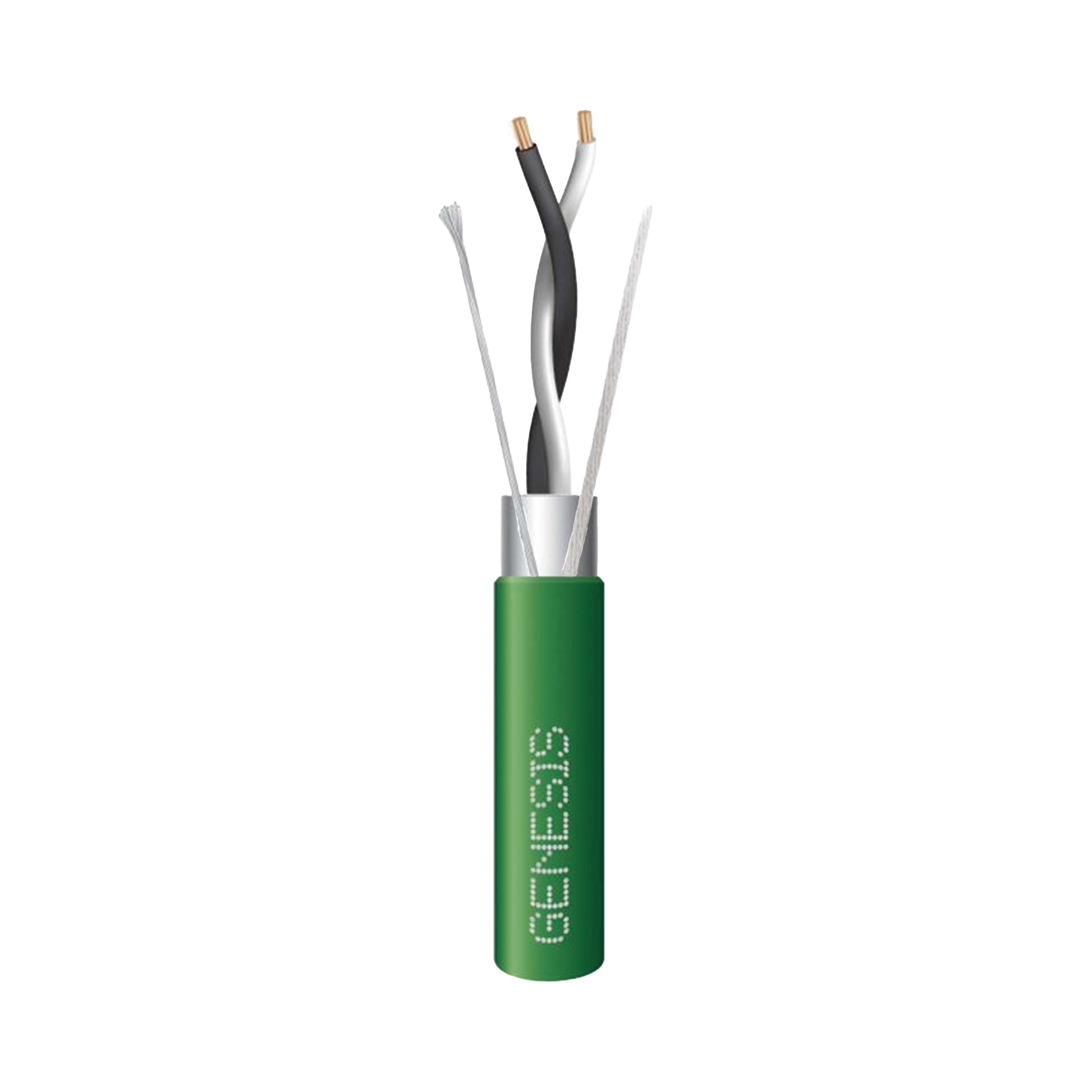 Bobina de 305 Metros (1000 Pies) / Cable 2 x 22 AWG / Color Verde / Blindado / Plenum / Trenzado para Aplicaciones de Transmisin de Datos a Alta Velocidad para Automatizacin, EIA-485, BACnet y Otros Sistemas de Comunicacin
