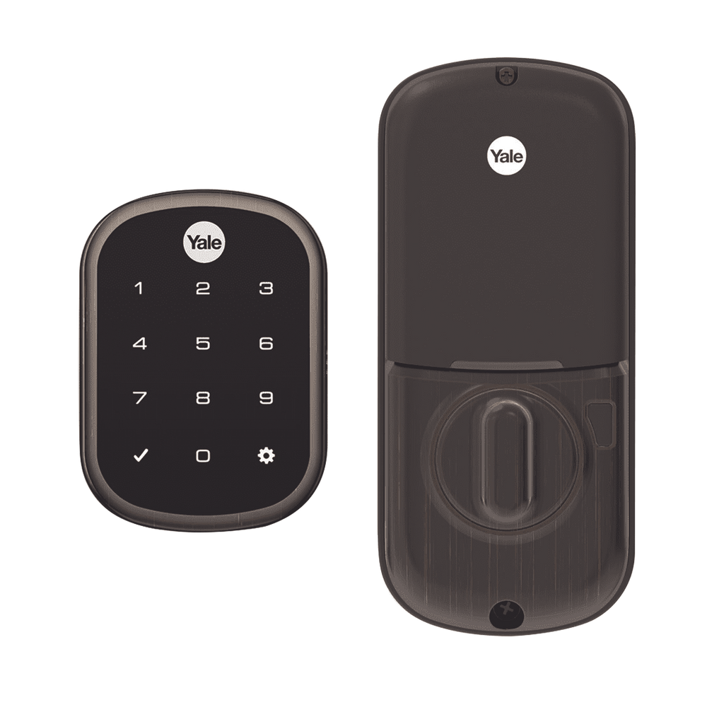 Cerradura ASSURE YRD256/ Color Bronce/ Teclado /Apertura por Smartphone Opcional/Para puertas Izq o Derecha de 35 a 57 mm de espesor