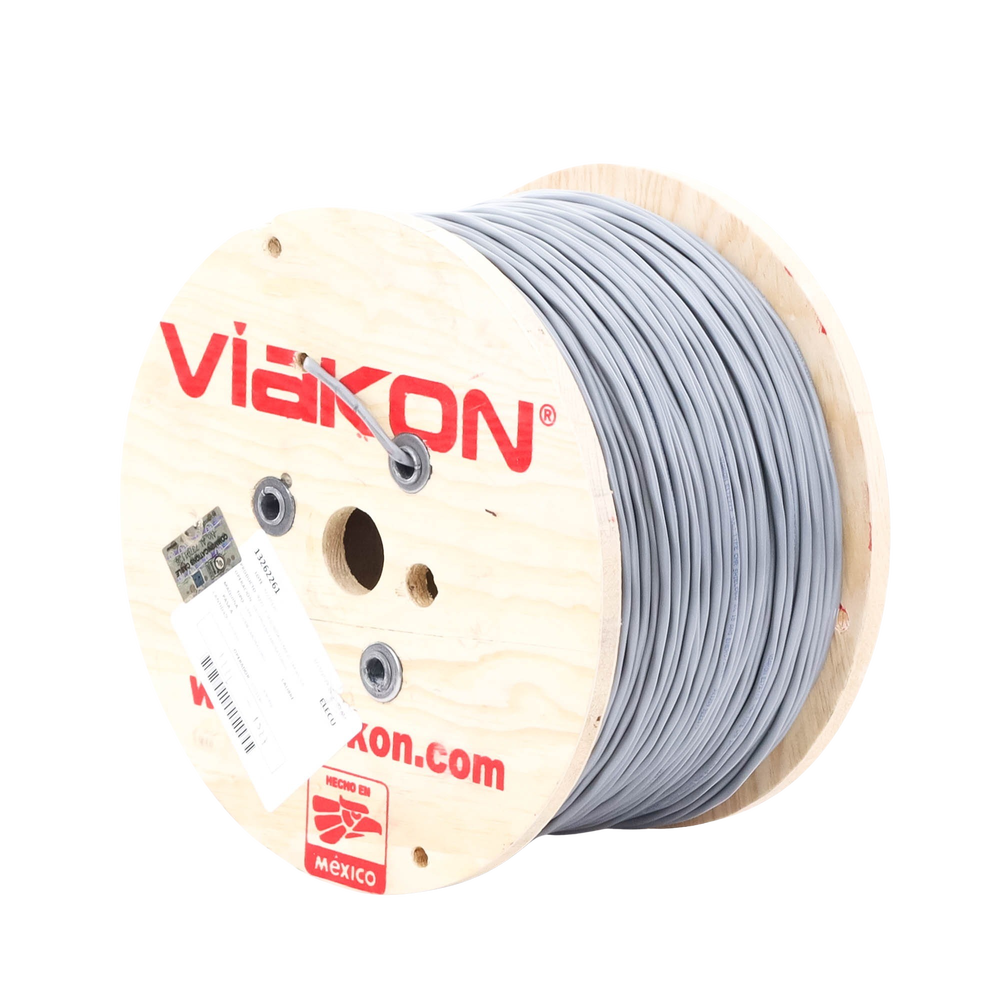 Cable 2 x 18 AWG / Blindado / 305 Metros (1000 Pies) / Riser / UL / Color Gris / Hecho en Mxico