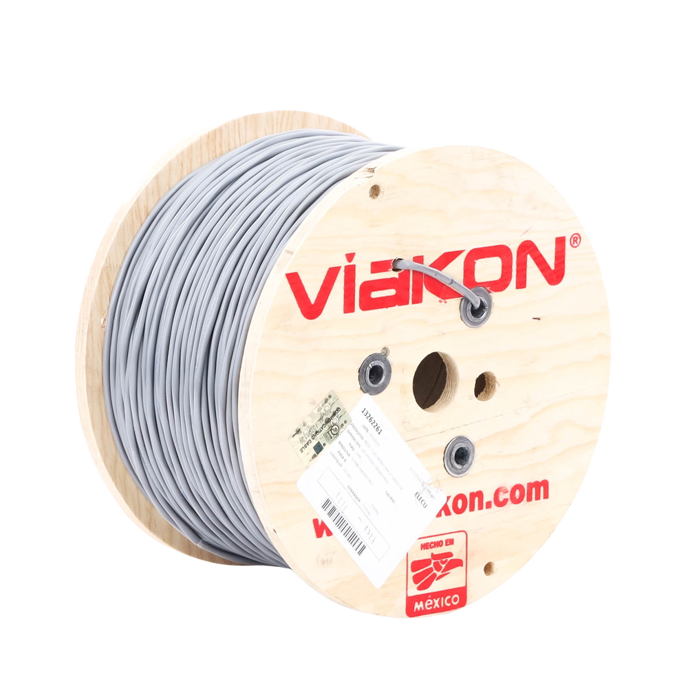 Cable 2 x 18 AWG / Blindado / 305 Metros (1000 Pies) / Riser / UL / Color Gris / Hecho en Mxico