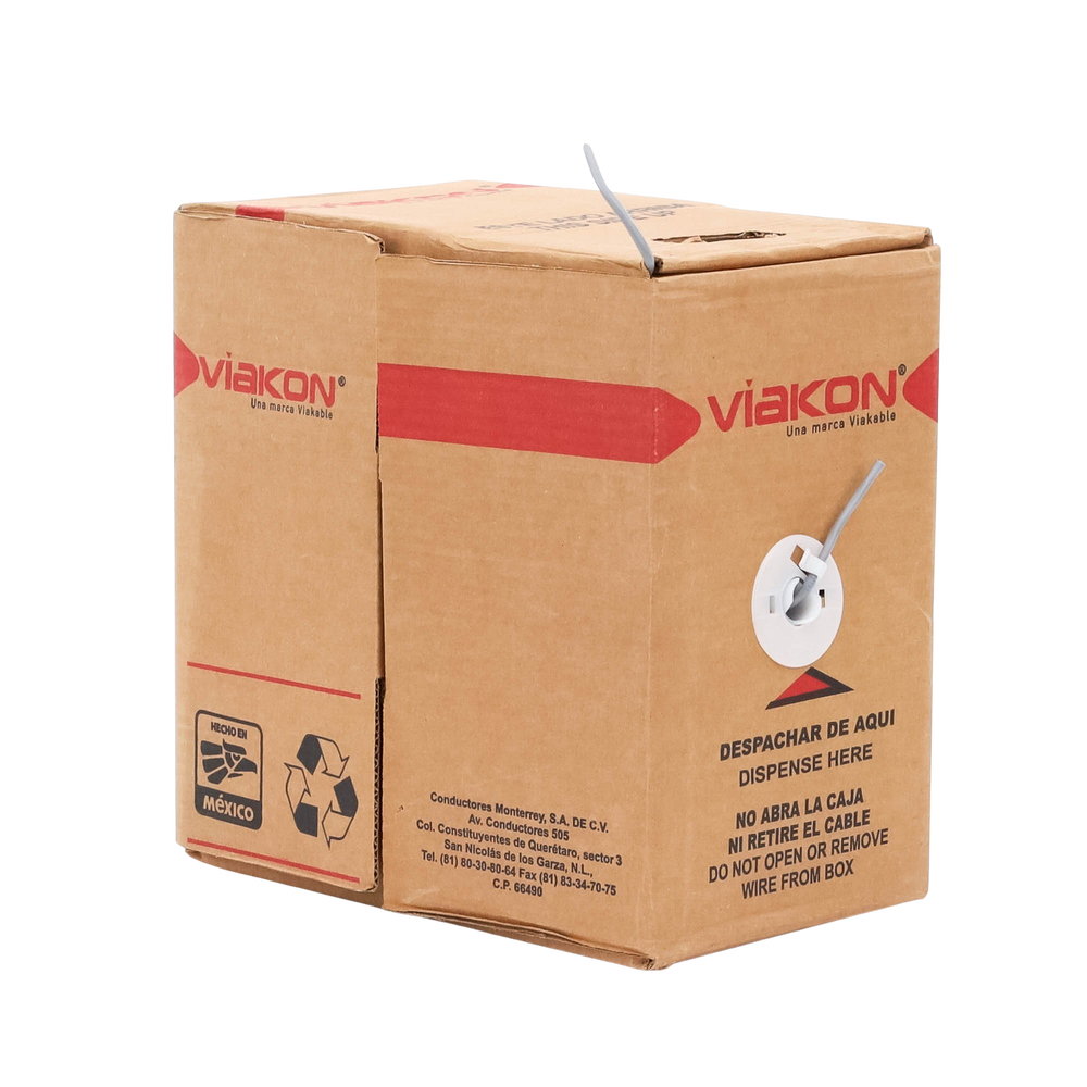 Bobina de 305 Metros (1000 Pies) / Cable de Cobre / 4 X 18 AWG / Tipo Alarmas UL / Para Interior / Color Gris / Para Aplicaciones de Alarmas de Intrusin / Interfonos / TV Porteros / y Multi-Propsito / Hecho en Mxico