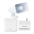 (AXPRO) KIT de alarma AX PRO con sirena cableada 30W / Incluye: 1 Hub con Batería de respaldo / 1 Sirena Cableada de 30 Watts IP65 / 1 Relevador Inalámbrico 0 a 36 VCC / Compatible con Hik-Connect P2P