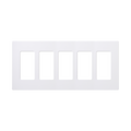 Placa de pared 5 espacios, para atenuador (dimmer), switch ó control remoto PICO inalámbrico