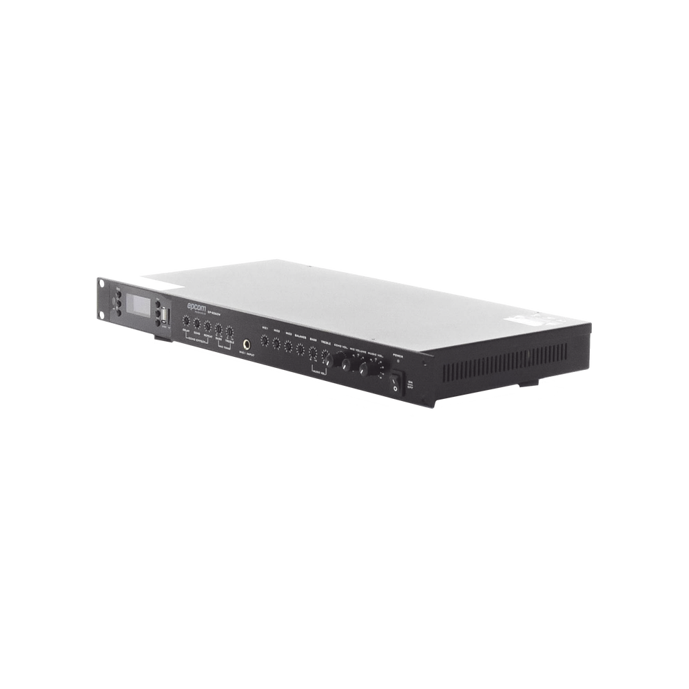 Amplificador de Audio | 2 x 60W | Baja Impedancia 4 - 8Ω | Reproductor Bluetooth, USB, SD | Efectos Integrados Delay, Echo, Repeat
