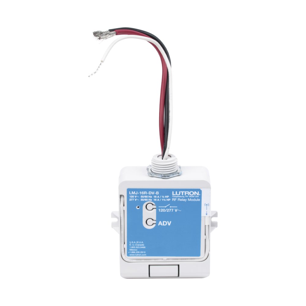 (RadioRA2) Relay control de iluminación, carga 16A, 120/277V, compatible con RadioRA2, RA2Select y RR3.