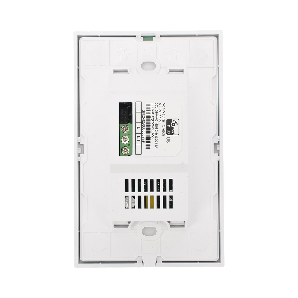 (ZWAVE) Interruptor On/Off panel táctil touch inalámbrico Zwave Plus 1 boton. No requiere cable neutro, Compatible con Hubitat HC8, Álula  M2M, otros