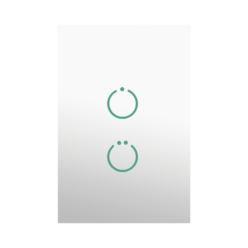 (ZWAVE) Interruptor On/Off panel táctil touch inalámbrico Zwave Plus 2 botones. Compatible con Hubitat HC8, Álula  M2M, otro