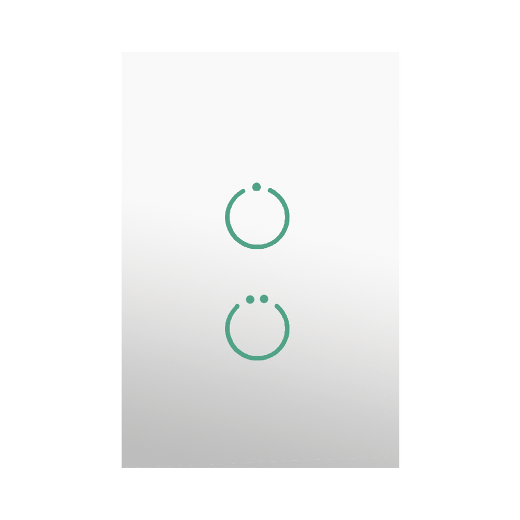 (ZWAVE) Interruptor On/Off panel táctil touch inalámbrico Zwave Plus 2 botones. No requiere cable neutro, Compatible con Hubitat HC8, Álula  M2M, otros