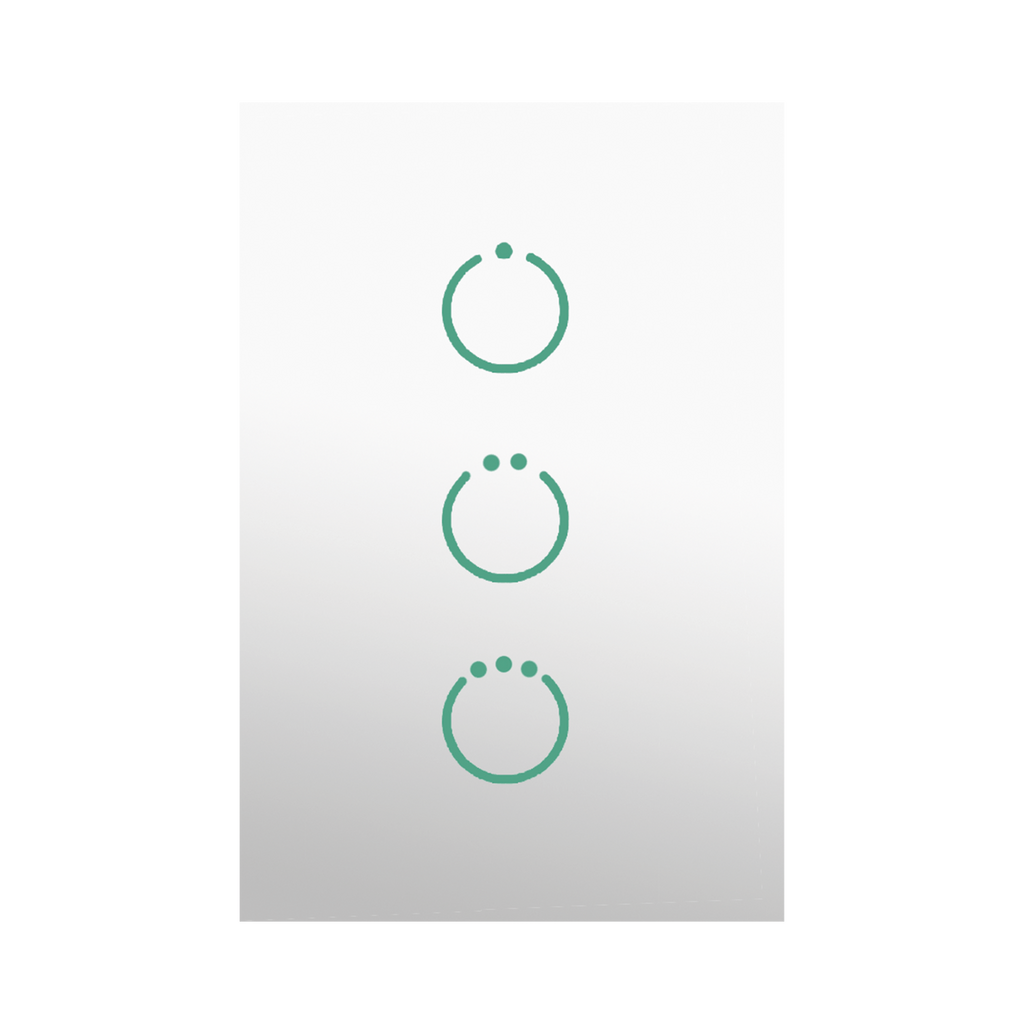 (ZWAVE) Interruptor On/Off panel táctil touch inalámbrico Zwave Plus 3 botones. Compatible con Hubitat HC8, Álula  M2M, otro