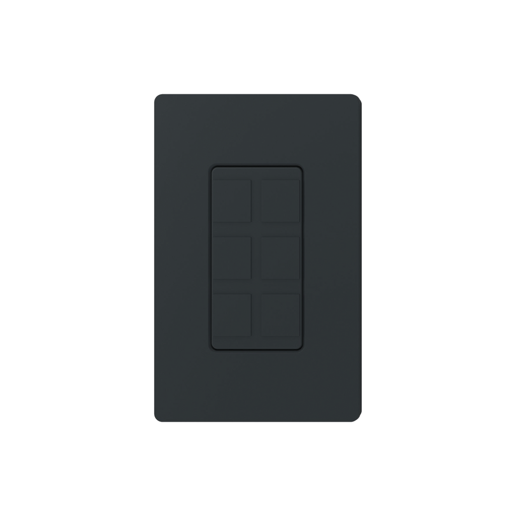 Placa de 6 puertos, color negro night.
