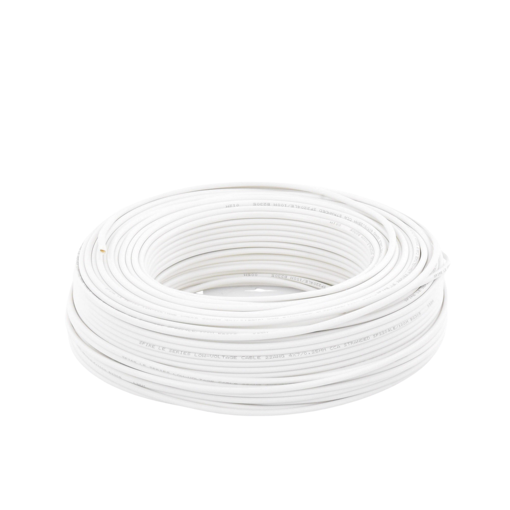 Bobina de 100 Metros (328.08 Pies) / Cable de CCA / 4 x 22 AWG / Tipo Aluminio Revestido de Cobre / Aplicaciones en Alarmas de Intrusin / Automatizacin