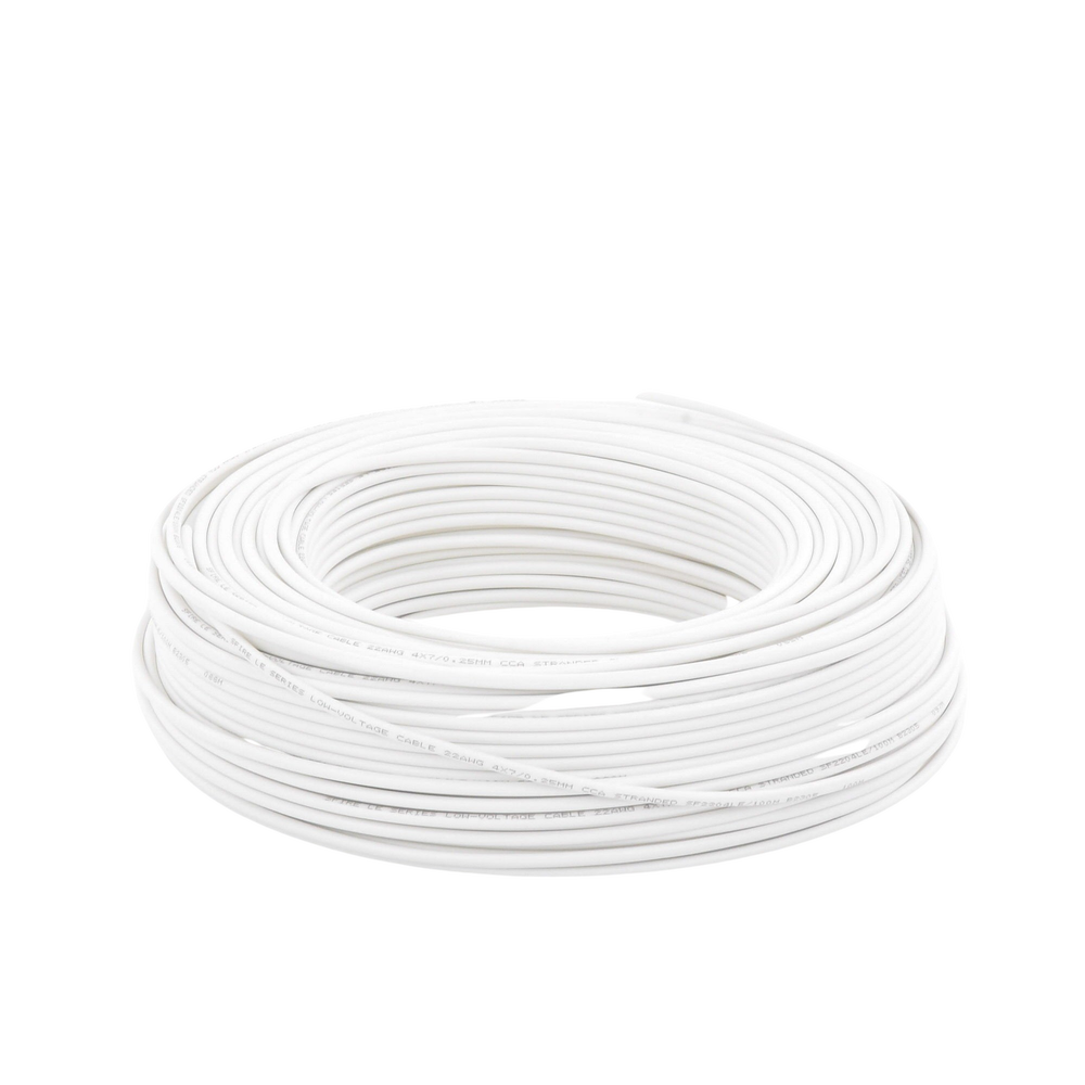 Bobina de 100 Metros (328.08 Pies) / Cable de CCA / 4 x 22 AWG / Tipo Aluminio Revestido de Cobre / Aplicaciones en Alarmas de Intrusin / Automatizacin