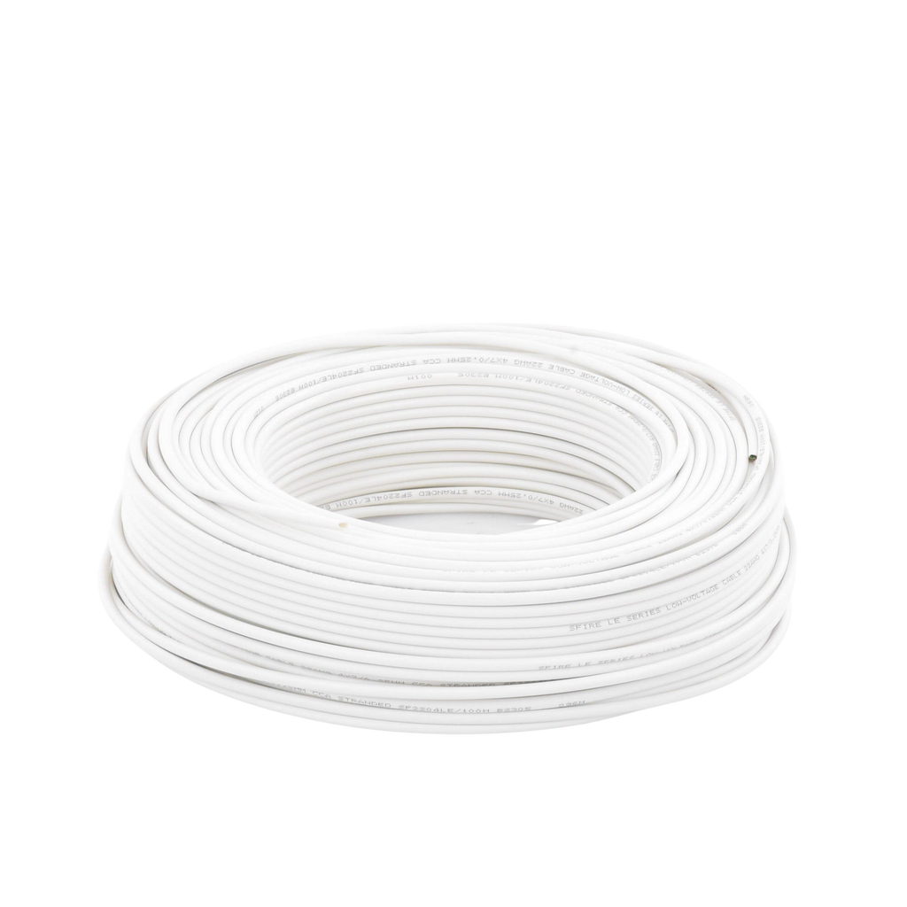 Bobina de 100 Metros (328.08 Pies) / Cable de CCA / 4 x 22 AWG / Tipo Aluminio Revestido de Cobre / Aplicaciones en Alarmas de Intrusin / Automatizacin