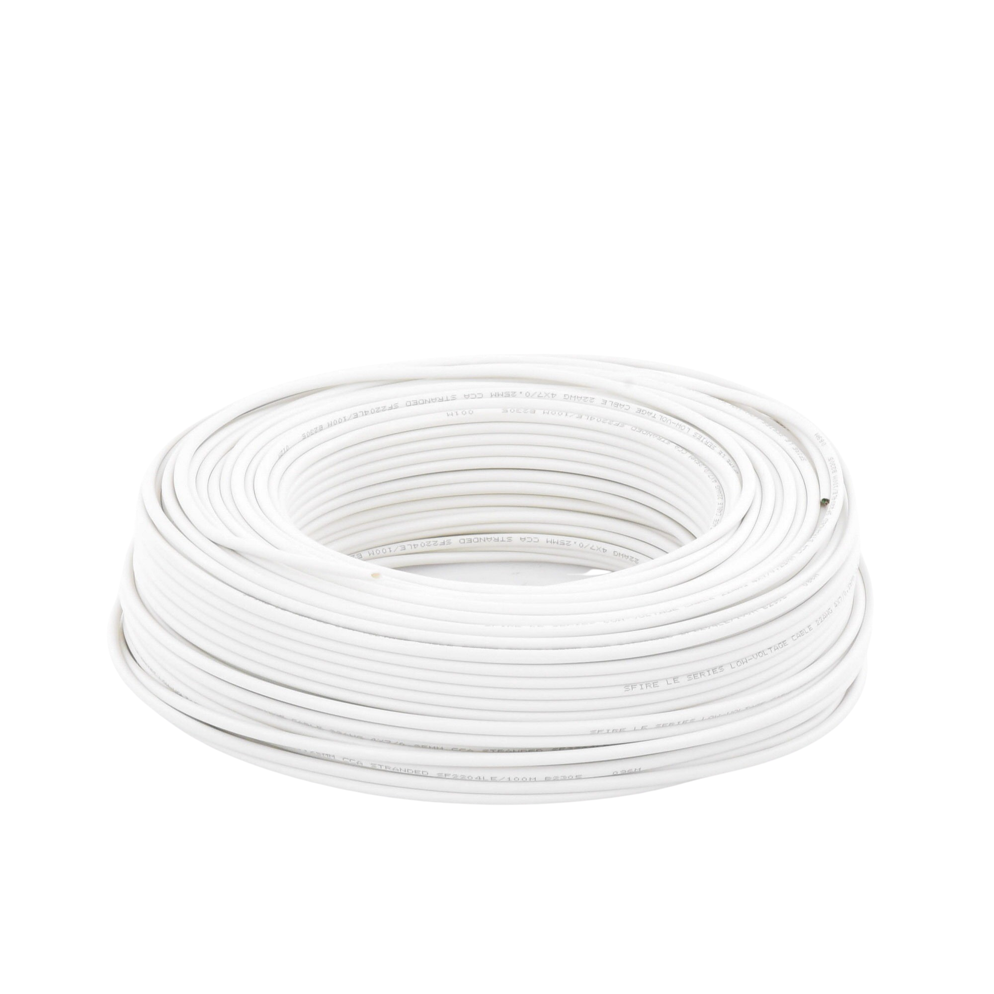 Bobina de 100 Metros (328.08 Pies) / Cable de CCA / 4 x 22 AWG / Tipo Aluminio Revestido de Cobre / Aplicaciones en Alarmas de Intrusin / Automatizacin