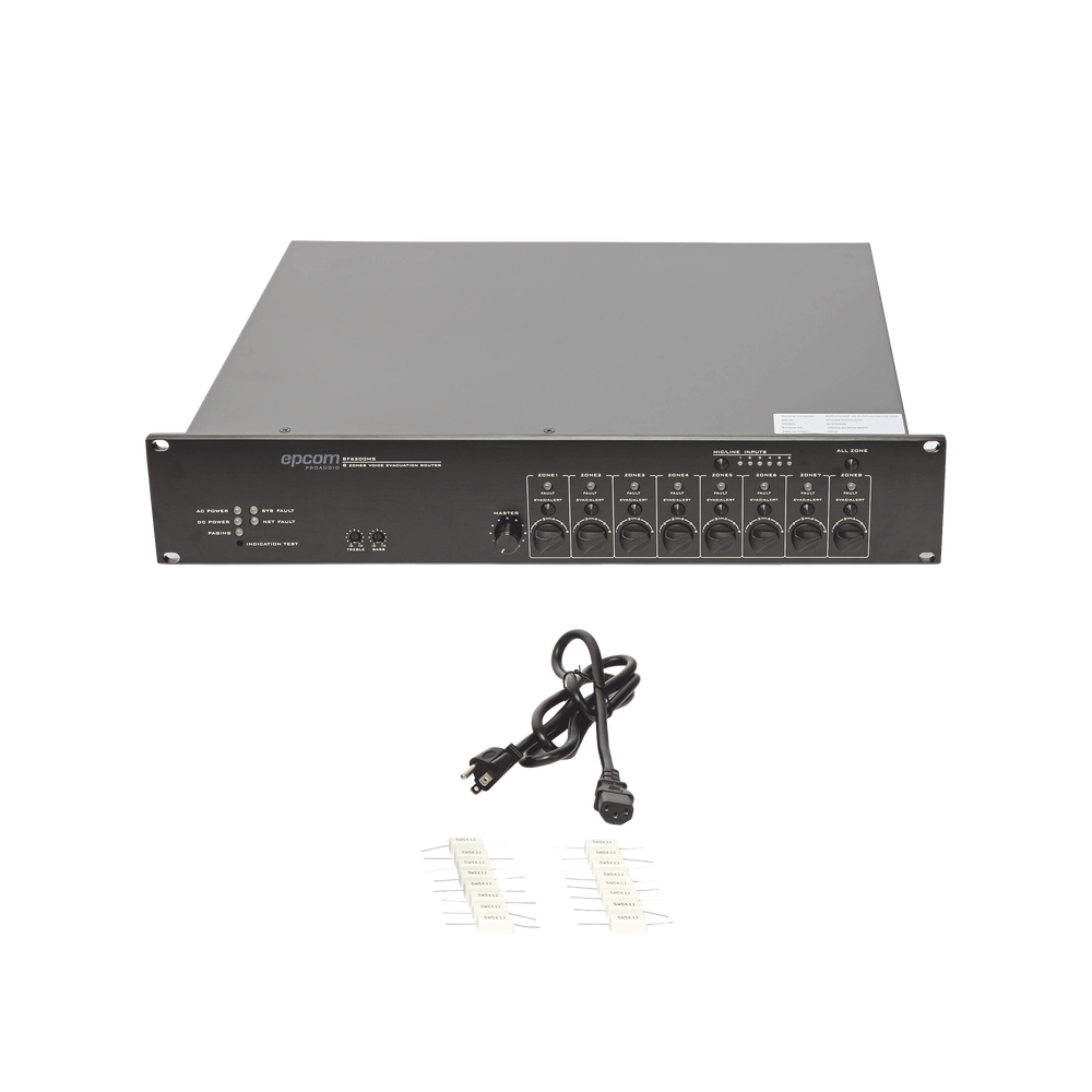 Controlador de Extensión de Evacuación de Voz | 8 Zonas | 500W | Soporta Máx. 19 SF6200MS en Cascada