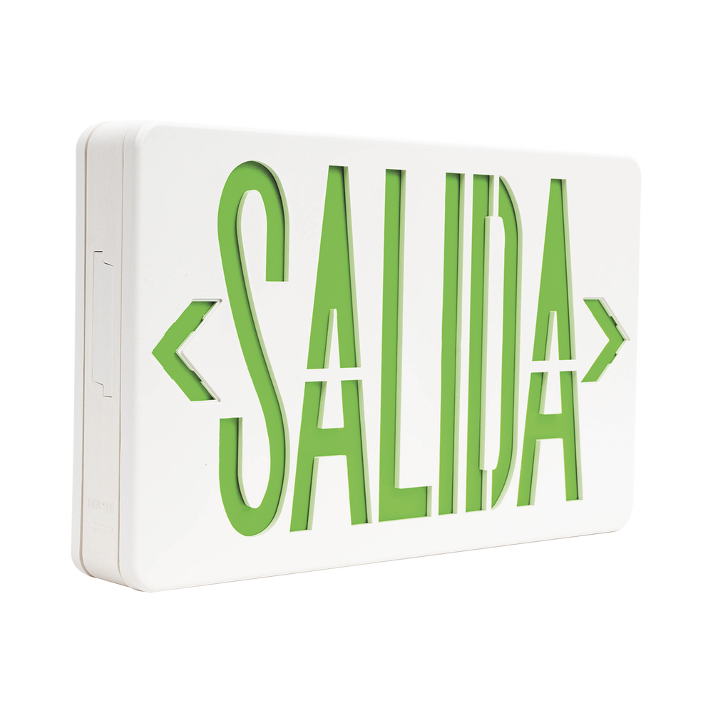 Letrero LED DUAL de SALIDA Universal con alto brillo/uso en pared, lateral o techo/Batería de Respaldo Incluida.