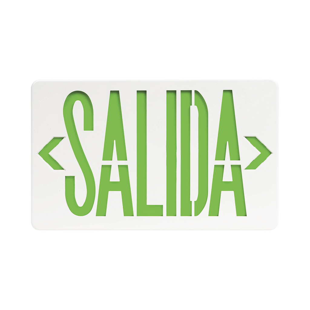 Letrero LED DUAL de SALIDA Universal con alto brillo/uso en pared, lateral o techo/Batería de Respaldo Incluida.