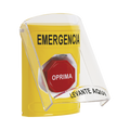 ?Botón Multipropósito, Color Amarillo, De Superficie, Con Tapa De Policarbonato, Con Bocina Pre Alarma, Solo Interior, Llave Para Restablecer, Texto De Emergencia, Español