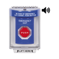 Botón De Salida De Emergencia Con Bocina De Advertencia Integrada, Interior/Exterior, Texto En Ingles, Tapa Protectora De Policarbonato Súper Resistente, Neumático