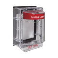 Cubierta Protectora de Policarbonato Serie Stopper II, Con Bocina, Con Espaciador, Montaje Empotrado, Etiqueta Personalizada