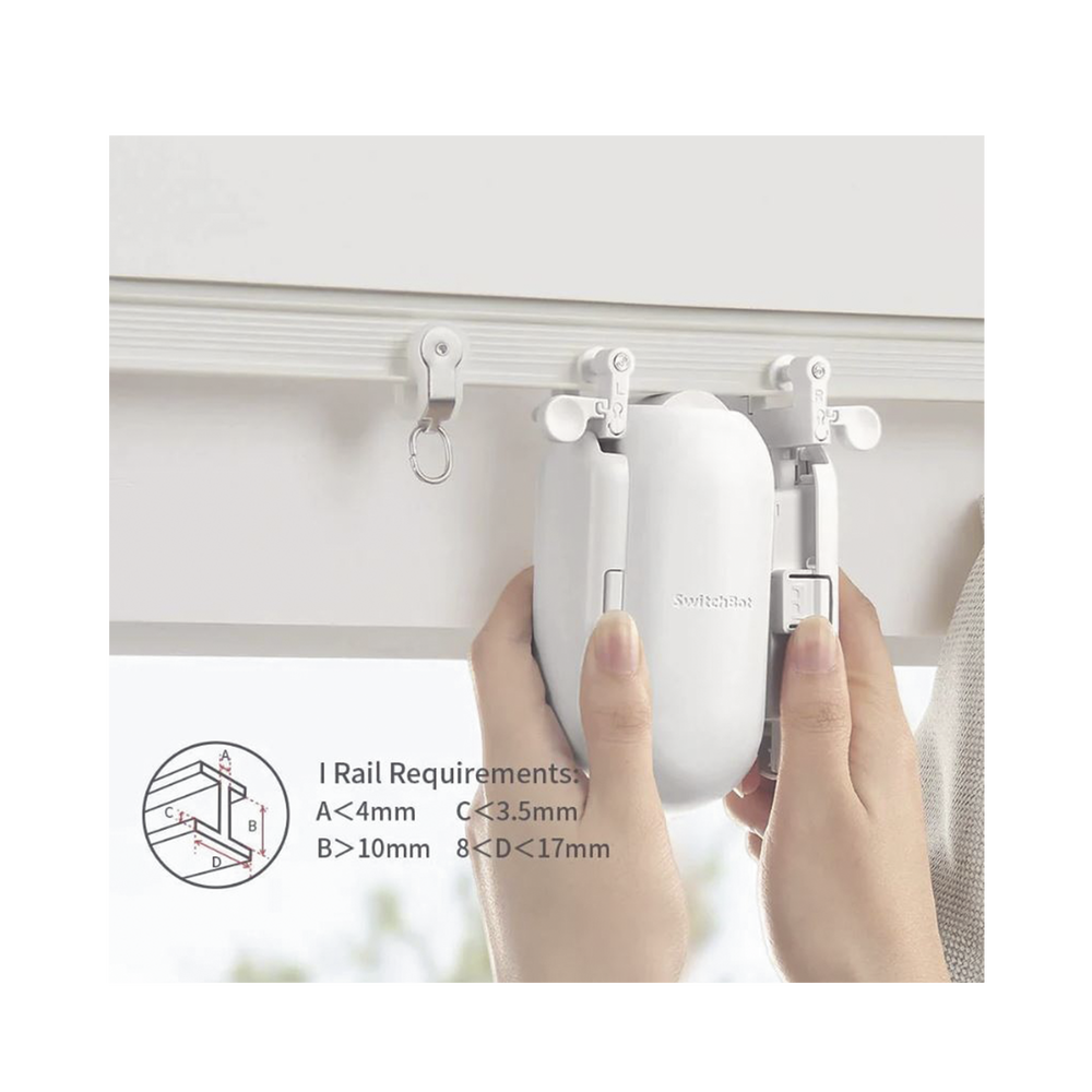 Controlador de cortinas Riel tipo U  / BLUETOOTH recargable y fácil de instalar