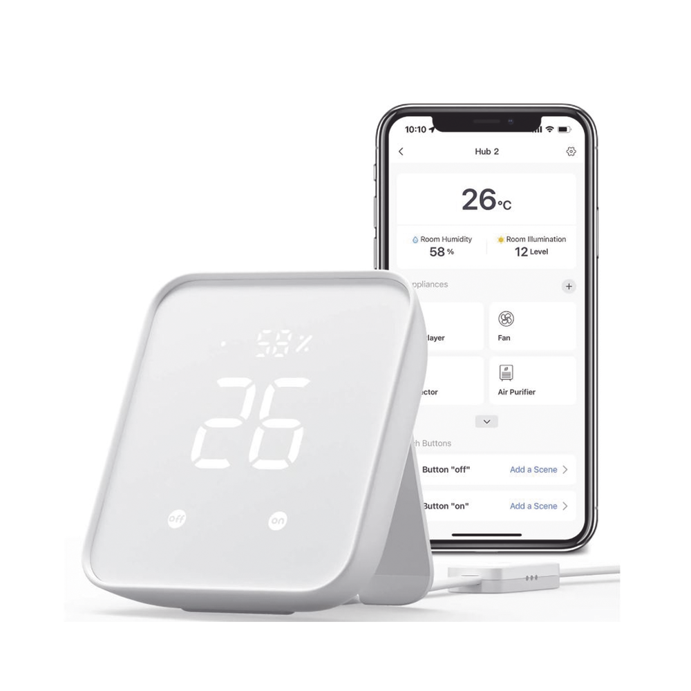 KIT Controlador HUB principal para dispositivos SwitchBot, Señal Wifi y BLUETOOTH, incluye 2 pulsadores y 1 control remoto