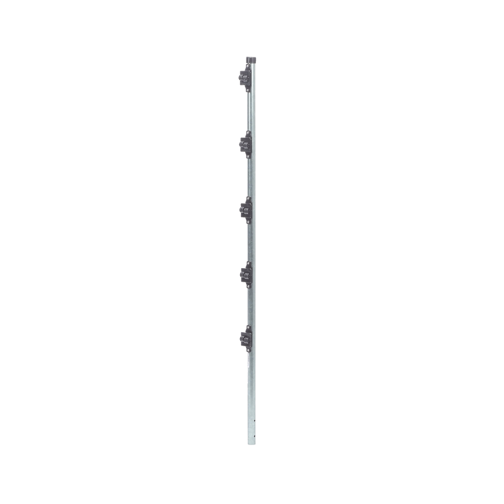 Poste con altura de 1m para cercos eléctricos/ Incluye base multiposicion fabricado 100% con acero galvanizado con 5 aisladores de paso
