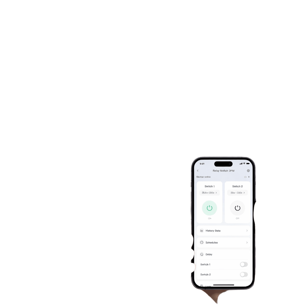 Relay Switch Inteligente 2 Canales / WiFi + BLE / Medicin Consumo / 10A por Canal / Proteccin Sobrecarga / Compatible Matter / 42 x 36 x 16 mm (1.7 x 1.4 x 0.6 in)