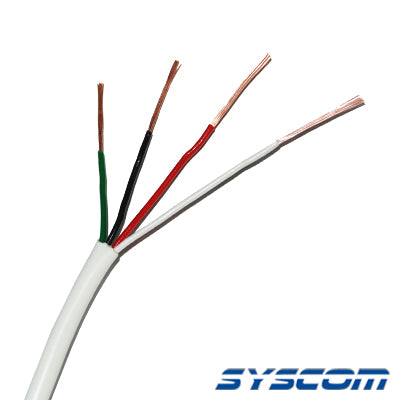 Bobina de 305 Metros (1000 Pies) / Cable de Cobre / 4 x 22 AWG / Tipo Alarmas UL / Para Interior / Color Blanco / Para Aplicaciones de Alarmas de Intrusin / Interfonos / TV Porteros / y Multi-Propsito / Hecho en Mxico