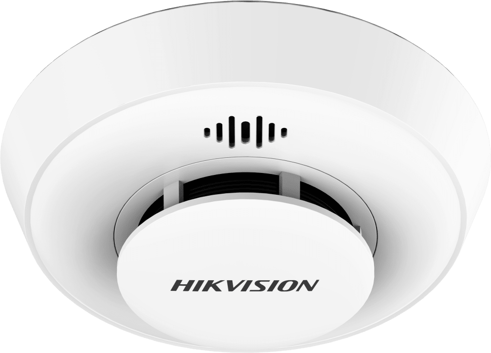 Detector de Humo Interlink con Funcion Hub / Doble Tecnología de Sensor de Luz / Alarma Auditiva 85dB / Batería de Litio 10 Años / Autoverificación / Compatible con Hik-Connect / Interconectable 30 Dispositivos