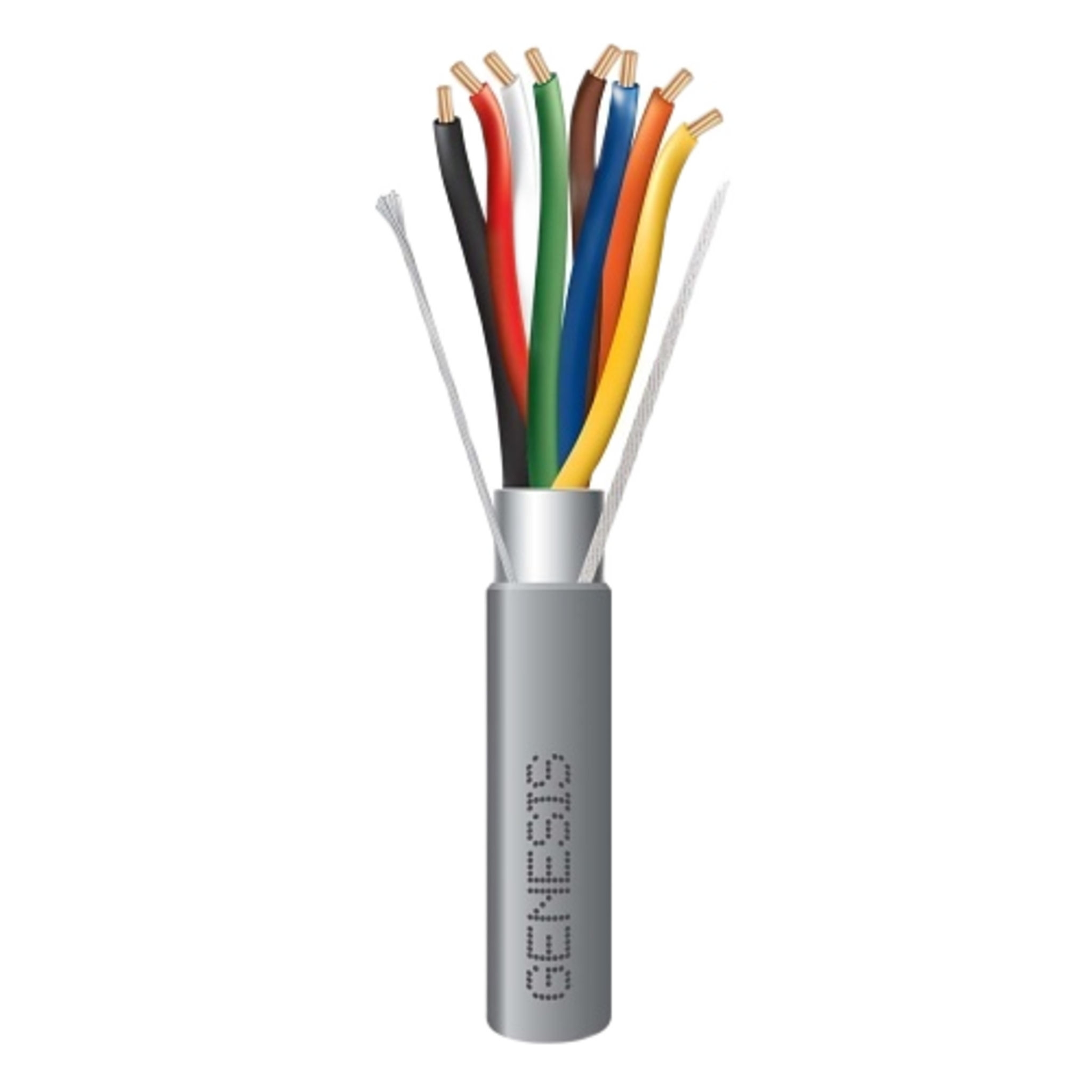 Bobina de 305 Metros (1000 Pies) / Cable de Cobre / 8 x 22 AWG / Riser / Tipo CMR-CL3R / Blindado / Gris / Para Aplicaciones de Control de Acceso / Alarmas de Intrusin / Automatizacin / Interfonos y TV Porteros