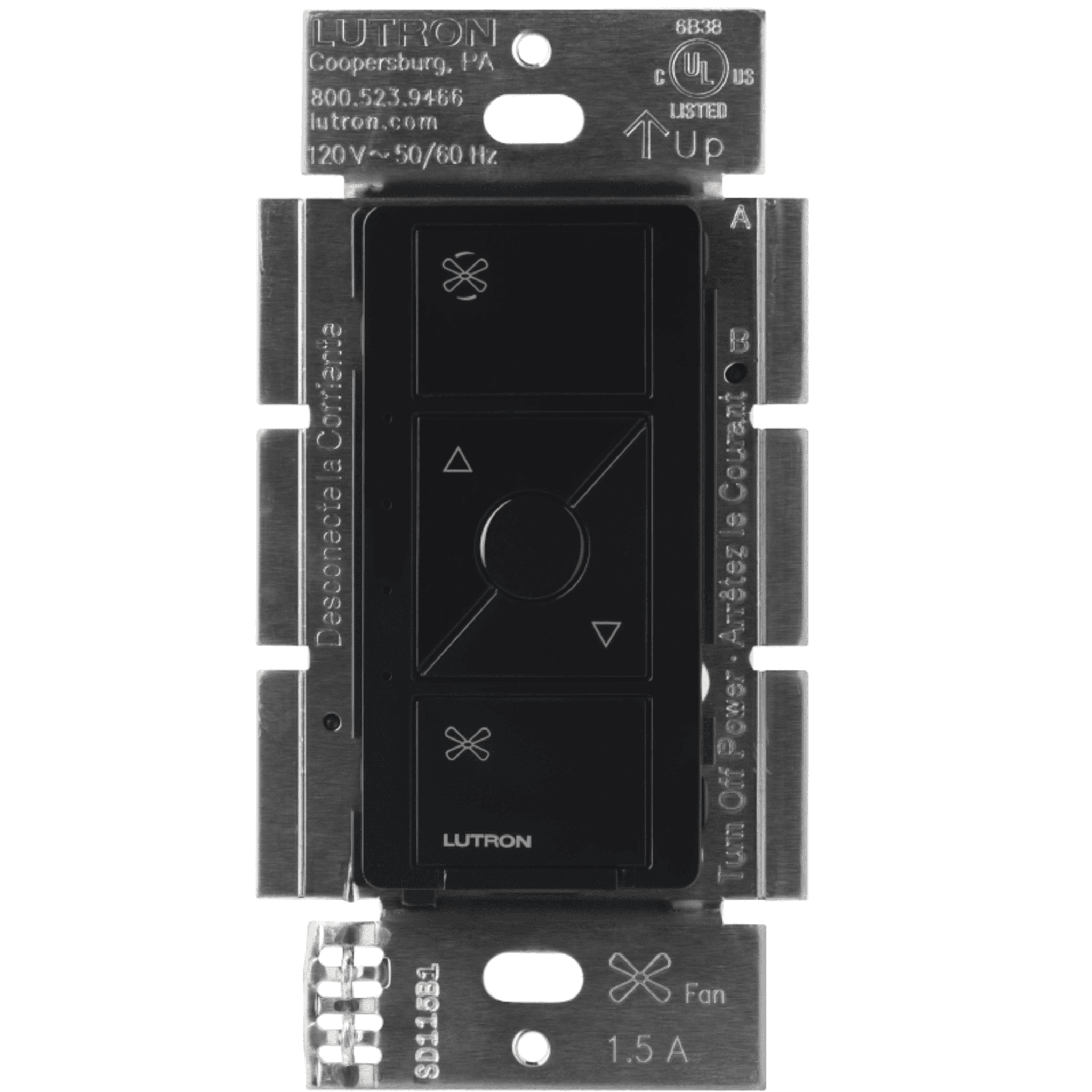 (Caseta Wireless) Control de velocidad inalámbrico para ventilador de techo, un solo polo.