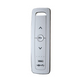 Control remoto 5 canales para motores de persiana Somfy con señal inalámbrica, instrucciones: sube, baja y detener, con posición favorita programada.