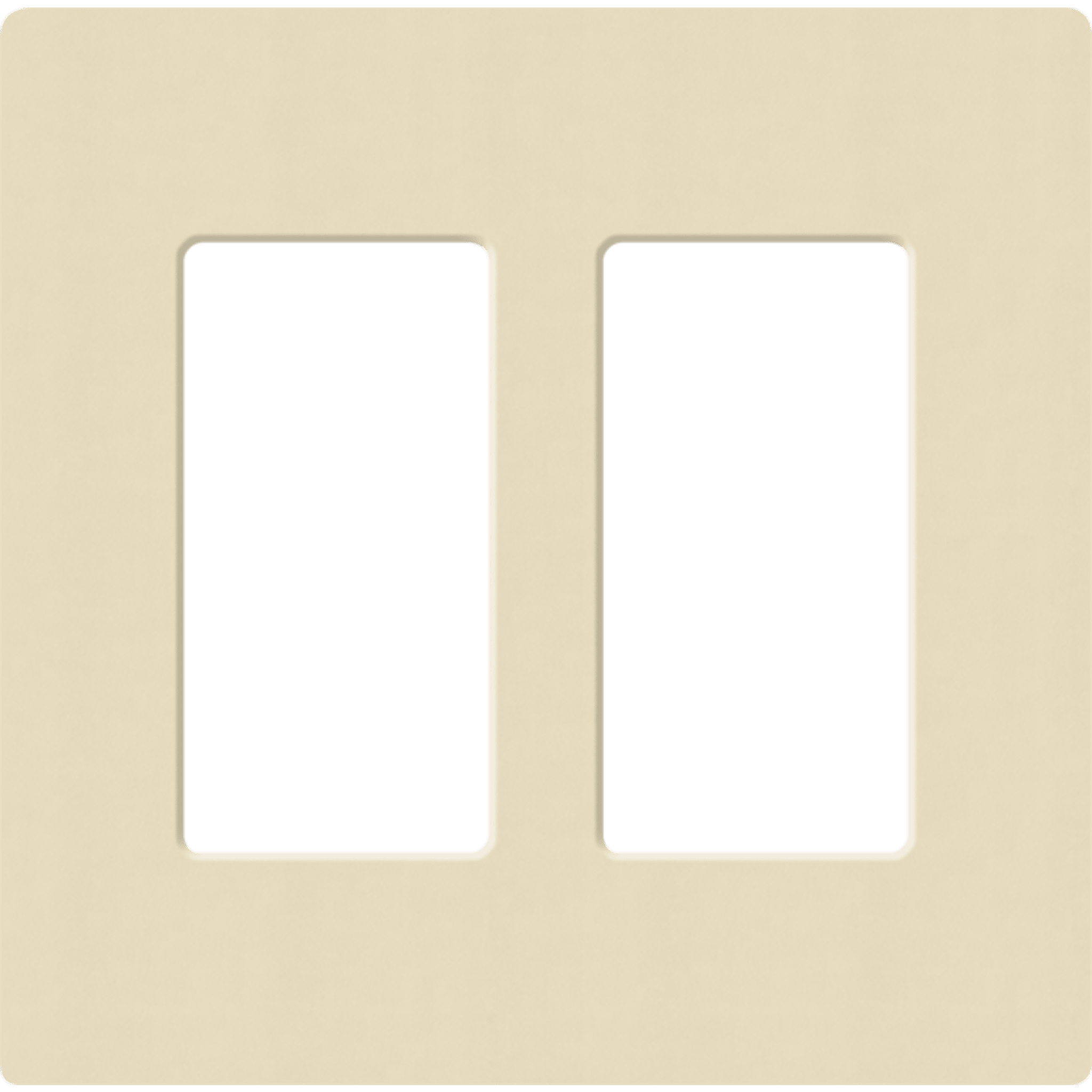 Placa de pared 2 espacios, para atenuador (dimmer), apagador ó control remoto inalámbrico LUTRON.
