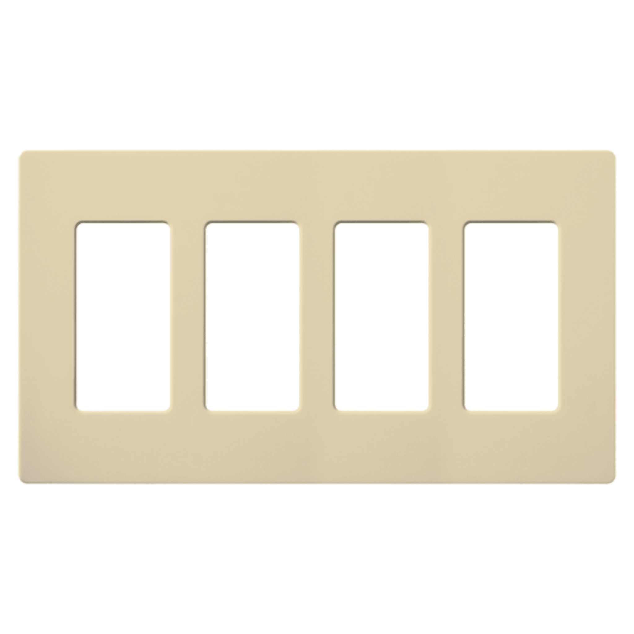 Placa de pared 4 espacios, color blanco, para atenuador (dimmer), switch ó control remoto PICO inalámbrico