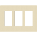 Placa de pared 3 espacios, para atenuador (dimmer), apagador ó control remoto inalámbrico LUTRON.