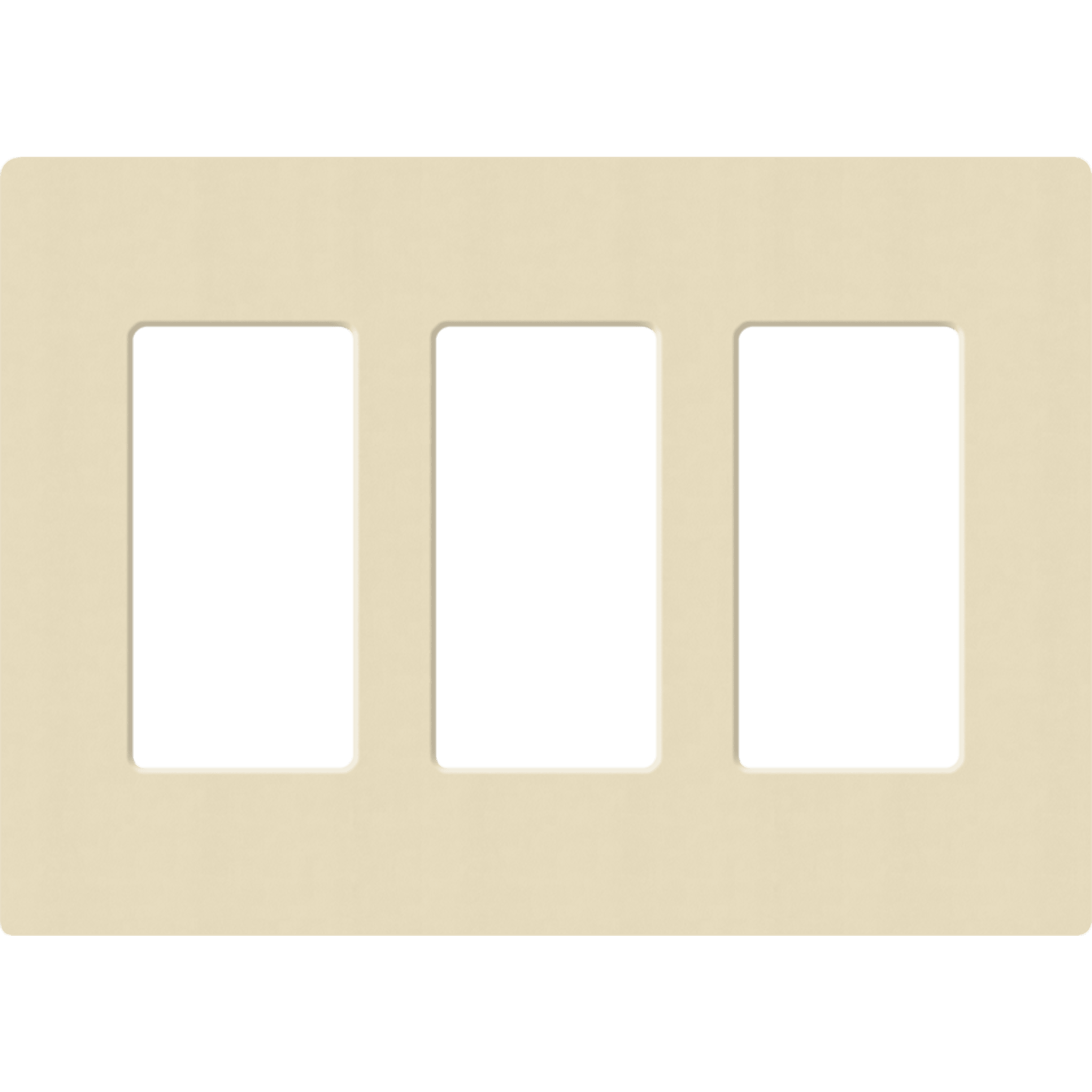 Placa de pared 3 espacios, para atenuador (dimmer), apagador ó control remoto inalámbrico LUTRON.
