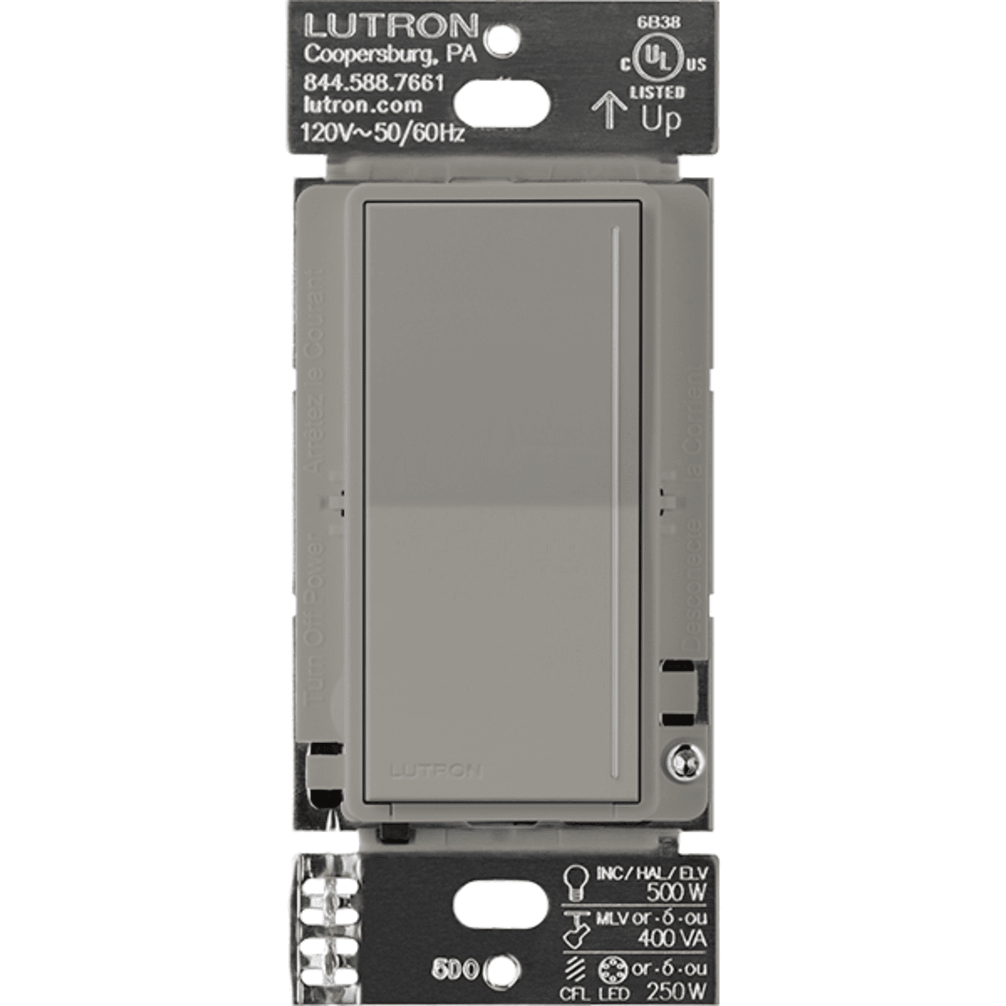 (RadioRa3) Atenuador táctil Sunnata Dimmer PRO color cobblestone, requiere cable neutro / soporta 250W LED