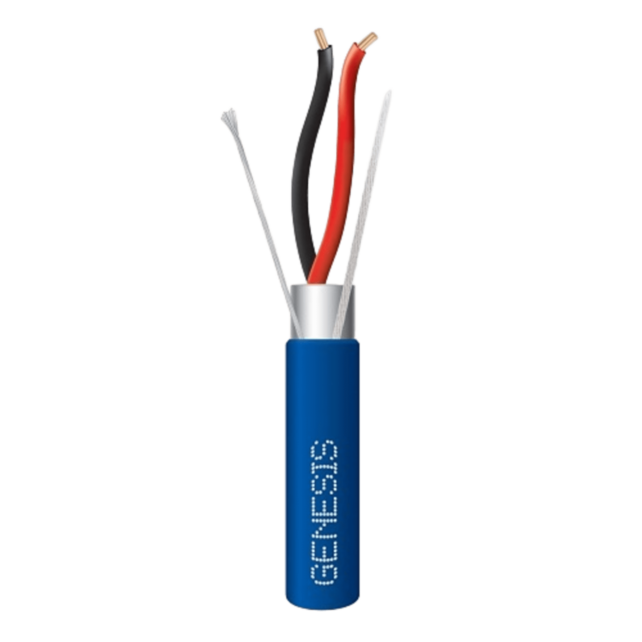 Bobina de 305 Metros (1000 Pies) de Cable 2 x 18 AWG / Plenum / BLINDADO / Tipo FPLP, CMP, CL3P / Color Azul / Para Aplicaciones en Sistemas de Seguridad, Audio, Control y otras Aplicaciones