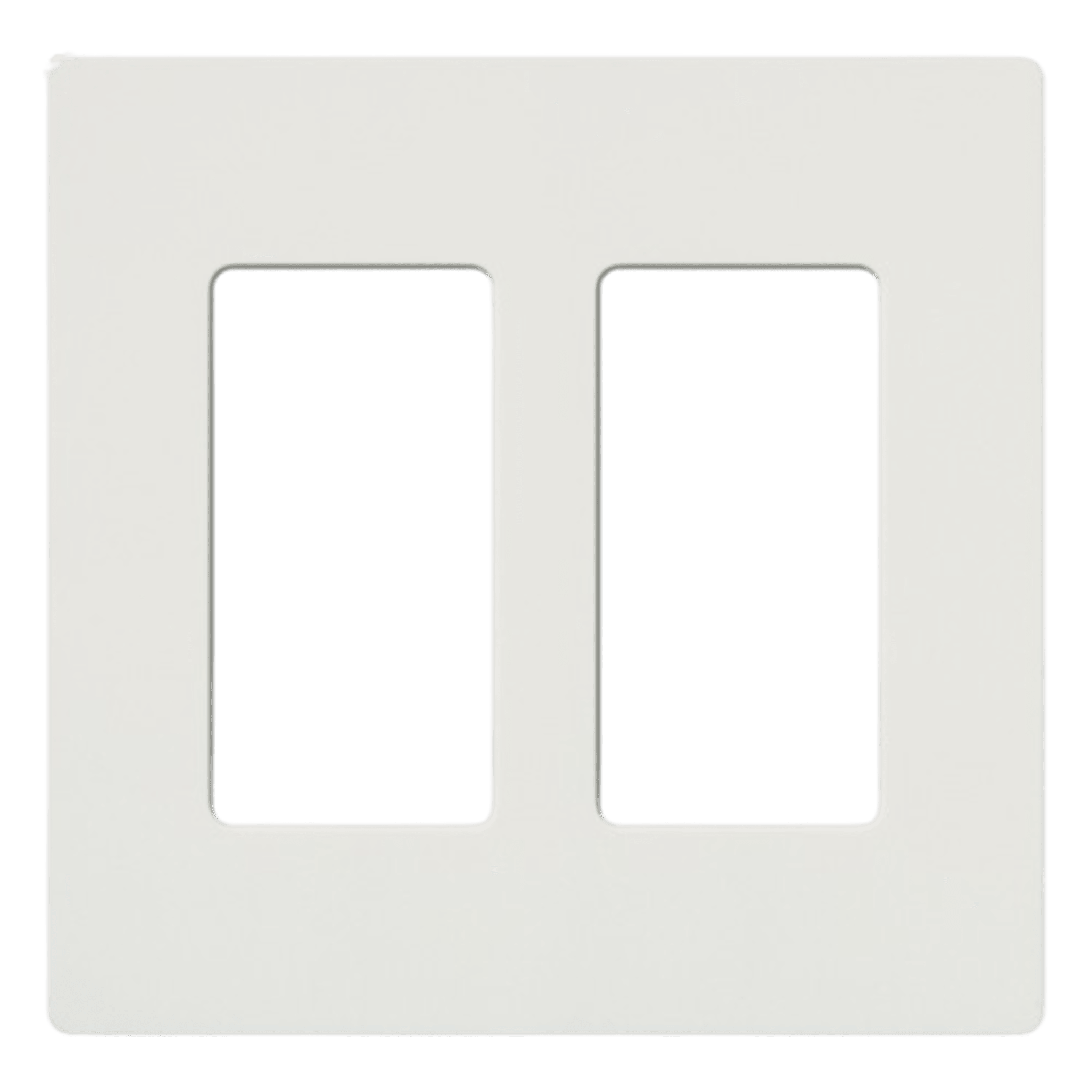 Placa de pared 2 espacios, para atenuador (dimmer), apagador ó control remoto inalámbrico LUTRON.