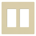 Placa de pared 2 espacios, para atenuador (dimmer), apagador ó control remoto inalámbrico LUTRON.